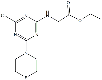 ethyl {[4-chloro-6-(4-thiomorpholinyl)-1,3,5-triazin-2-yl]amino}acetate 구조식 이미지