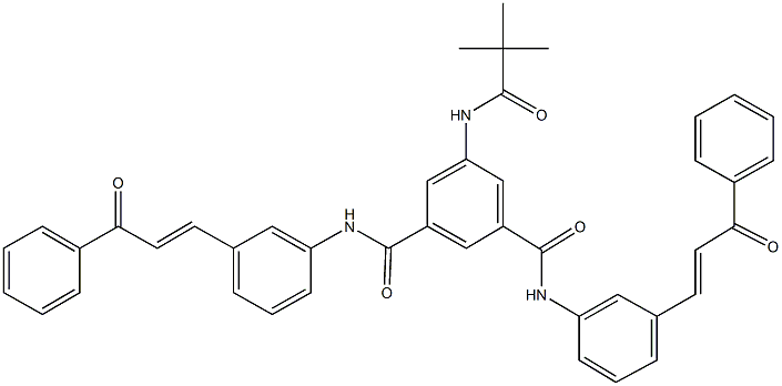 5-[(2,2-dimethylpropanoyl)amino]-N~1~,N~3~-bis[3-(3-oxo-3-phenyl-1-propenyl)phenyl]isophthalamide 구조식 이미지