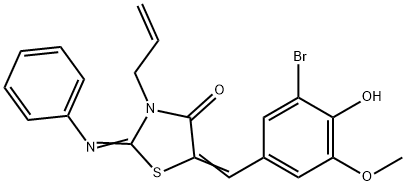 3-allyl-5-(3-bromo-4-hydroxy-5-methoxybenzylidene)-2-(phenylimino)-1,3-thiazolidin-4-one Structure