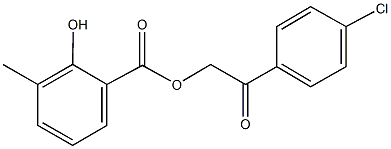 2-(4-chlorophenyl)-2-oxoethyl 2-hydroxy-3-methylbenzoate 구조식 이미지