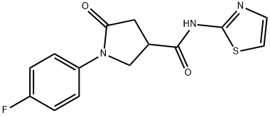 1-(4-fluorophenyl)-5-oxo-N-(1,3-thiazol-2-yl)-3-pyrrolidinecarboxamide 구조식 이미지