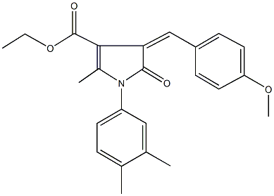 ethyl 1-(3,4-dimethylphenyl)-4-(4-methoxybenzylidene)-2-methyl-5-oxo-4,5-dihydro-1H-pyrrole-3-carboxylate 구조식 이미지