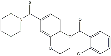 2-ethoxy-4-(1-piperidinylcarbothioyl)phenyl 2-chlorobenzoate 구조식 이미지