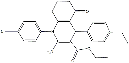 ethyl 2-amino-1-(4-chlorophenyl)-4-(4-ethylphenyl)-5-oxo-1,4,5,6,7,8-hexahydro-3-quinolinecarboxylate 구조식 이미지