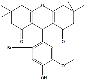 9-(2-bromo-4-hydroxy-5-methoxyphenyl)-3,3,6,6-tetramethyl-3,4,5,6,7,9-hexahydro-1H-xanthene-1,8(2H)-dione Structure