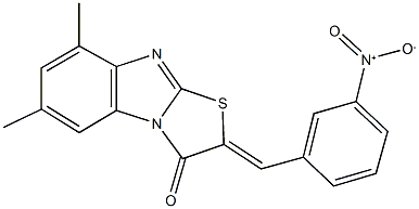 2-{3-nitrobenzylidene}-6,8-dimethyl[1,3]thiazolo[3,2-a]benzimidazol-3(2H)-one 구조식 이미지