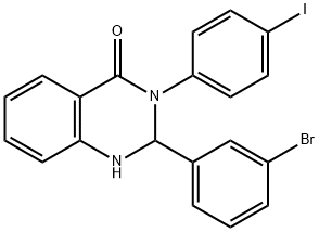 2-(3-bromophenyl)-3-(4-iodophenyl)-2,3-dihydro-4(1H)-quinazolinone Structure