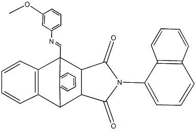 1-{(E)-[(3-methoxyphenyl)imino]methyl}-17-(1-naphthyl)-17-azapentacyclo[6.6.5.0~2,7~.0~9,14~.0~15,19~]nonadeca-2,4,6,9,11,13-hexaene-16,18-dione 구조식 이미지