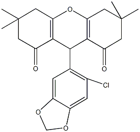 9-(6-chloro-1,3-benzodioxol-5-yl)-3,3,6,6-tetramethyl-3,4,5,6,7,9-hexahydro-1H-xanthene-1,8(2H)-dione Structure