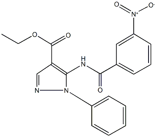 ethyl 5-({3-nitrobenzoyl}amino)-1-phenyl-1H-pyrazole-4-carboxylate Structure