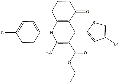 ethyl 2-amino-4-(4-bromo-2-thienyl)-1-(4-chlorophenyl)-5-oxo-1,4,5,6,7,8-hexahydro-3-quinolinecarboxylate 구조식 이미지