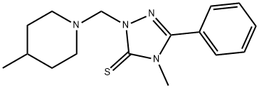 4-methyl-2-[(4-methyl-1-piperidinyl)methyl]-5-phenyl-2,4-dihydro-3H-1,2,4-triazole-3-thione 구조식 이미지