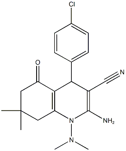 2-amino-4-(4-chlorophenyl)-1-(dimethylamino)-7,7-dimethyl-5-oxo-1,4,5,6,7,8-hexahydro-3-quinolinecarbonitrile Structure