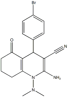 2-amino-4-(4-bromophenyl)-1-(dimethylamino)-5-oxo-1,4,5,6,7,8-hexahydro-3-quinolinecarbonitrile 구조식 이미지