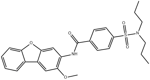 4-[(dipropylamino)sulfonyl]-N-(2-methoxydibenzo[b,d]furan-3-yl)benzamide Structure