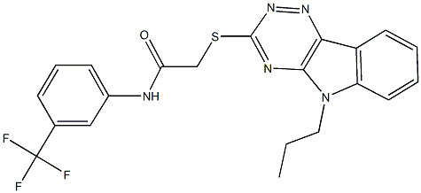 2-[(5-propyl-5H-[1,2,4]triazino[5,6-b]indol-3-yl)sulfanyl]-N-[3-(trifluoromethyl)phenyl]acetamide 구조식 이미지