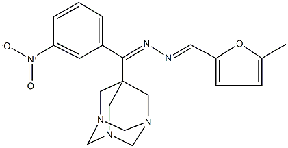 5-methyl-2-furaldehyde [{3-nitrophenyl}(1,3,5-triazatricyclo[3.3.1.1~3,7~]dec-7-yl)methylene]hydrazone Structure