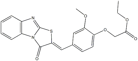 ethyl {2-methoxy-4-[(3-oxo[1,3]thiazolo[3,2-a]benzimidazol-2(3H)-ylidene)methyl]phenoxy}acetate 구조식 이미지