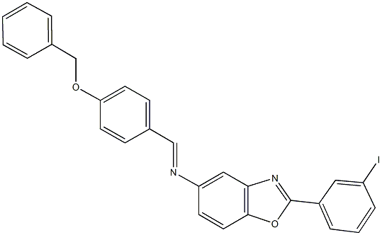 N-[4-(benzyloxy)benzylidene]-N-[2-(3-iodophenyl)-1,3-benzoxazol-5-yl]amine 구조식 이미지