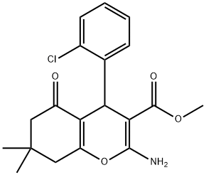 methyl 2-amino-4-(2-chlorophenyl)-7,7-dimethyl-5-oxo-5,6,7,8-tetrahydro-4H-chromene-3-carboxylate Structure