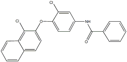 N-{3-chloro-4-[(1-chloro-2-naphthyl)oxy]phenyl}benzamide 구조식 이미지