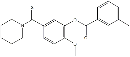 2-methoxy-5-(1-piperidinylcarbothioyl)phenyl 3-methylbenzoate 구조식 이미지