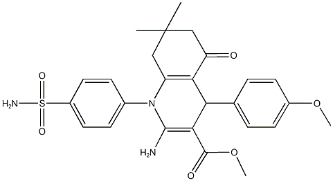 methyl 2-amino-1-[4-(aminosulfonyl)phenyl]-4-(4-methoxyphenyl)-7,7-dimethyl-5-oxo-1,4,5,6,7,8-hexahydro-3-quinolinecarboxylate 구조식 이미지