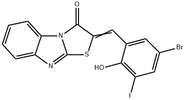 2-(5-bromo-2-hydroxy-3-iodobenzylidene)[1,3]thiazolo[3,2-a]benzimidazol-3(2H)-one Structure