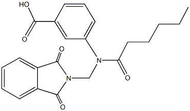 3-[[(1,3-dioxo-1,3-dihydro-2H-isoindol-2-yl)methyl](hexanoyl)amino]benzoic acid 구조식 이미지