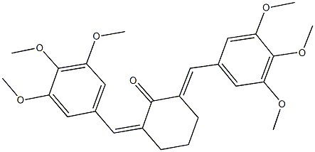 2,6-bis(3,4,5-trimethoxybenzylidene)cyclohexanone 구조식 이미지