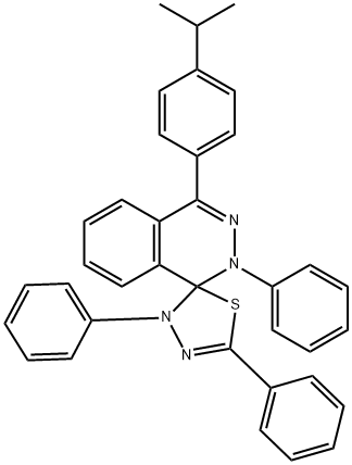 4-(4-isopropylphenyl)-2,3',5'-triphenyl-1,2,2',3'-tetrahydrospiro(phthalazine-1,2'-[1,3,4]-thiadiazole) 구조식 이미지