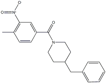 4-benzyl-1-{3-nitro-4-methylbenzoyl}piperidine Structure