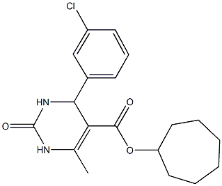 cycloheptyl 4-(3-chlorophenyl)-6-methyl-2-oxo-1,2,3,4-tetrahydro-5-pyrimidinecarboxylate 구조식 이미지