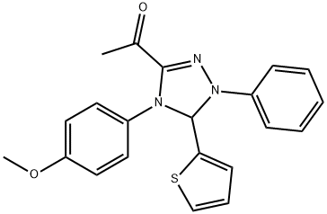 1-[4-(4-methoxyphenyl)-1-phenyl-5-(2-thienyl)-4,5-dihydro-1H-1,2,4-triazol-3-yl]ethanone 구조식 이미지