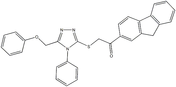 1-(9H-fluoren-2-yl)-2-{[5-(phenoxymethyl)-4-phenyl-4H-1,2,4-triazol-3-yl]sulfanyl}ethanone 구조식 이미지