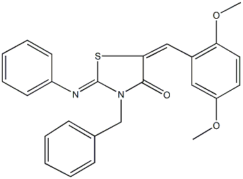 3-benzyl-5-(2,5-dimethoxybenzylidene)-2-(phenylimino)-1,3-thiazolidin-4-one 구조식 이미지