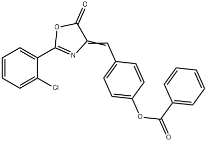 4-[(2-(2-chlorophenyl)-5-oxo-1,3-oxazol-4(5H)-ylidene)methyl]phenyl benzoate Structure