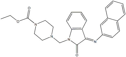 ethyl 4-{[3-(2-naphthylimino)-2-oxo-2,3-dihydro-1H-indol-1-yl]methyl}-1-piperazinecarboxylate Structure