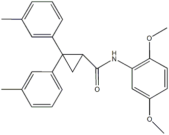 N-(2,5-dimethoxyphenyl)-2,2-bis(3-methylphenyl)cyclopropanecarboxamide 구조식 이미지