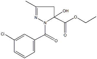 ethyl 1-(3-chlorobenzoyl)-5-hydroxy-3-methyl-4,5-dihydro-1H-pyrazole-5-carboxylate Structure