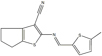 2-{[(5-methyl-2-thienyl)methylene]amino}-5,6-dihydro-4H-cyclopenta[b]thiophene-3-carbonitrile 구조식 이미지