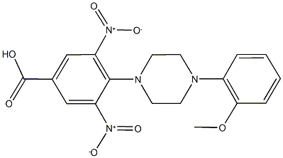 3,5-bisnitro-4-[4-(2-methoxyphenyl)-1-piperazinyl]benzoic acid Structure