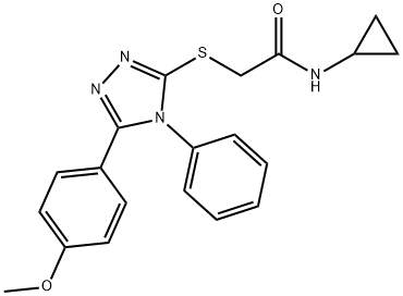 N-cyclopropyl-2-{[5-(4-methoxyphenyl)-4-phenyl-4H-1,2,4-triazol-3-yl]sulfanyl}acetamide Structure