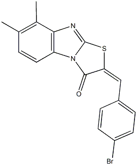 2-(4-bromobenzylidene)-7,8-dimethyl[1,3]thiazolo[3,2-a]benzimidazol-3(2H)-one 구조식 이미지