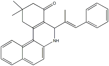 2,2-dimethyl-5-(1-methyl-2-phenylvinyl)-2,3,5,6-tetrahydrobenzo[a]phenanthridin-4(1H)-one Structure