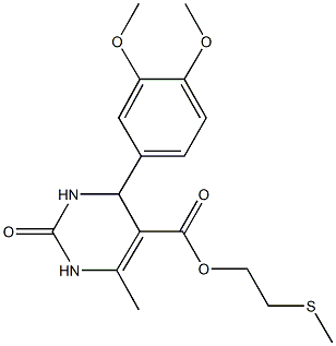 2-(methylsulfanyl)ethyl 4-(3,4-dimethoxyphenyl)-6-methyl-2-oxo-1,2,3,4-tetrahydro-5-pyrimidinecarboxylate Structure