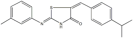 5-(4-isopropylbenzylidene)-2-[(3-methylphenyl)imino]-1,3-thiazolidin-4-one 구조식 이미지