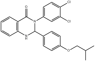 3-(3,4-dichlorophenyl)-2-(4-isobutoxyphenyl)-2,3-dihydro-4(1H)-quinazolinone Structure