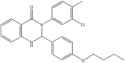 2-(4-butoxyphenyl)-3-(3-chloro-4-methylphenyl)-2,3-dihydro-4(1H)-quinazolinone 구조식 이미지