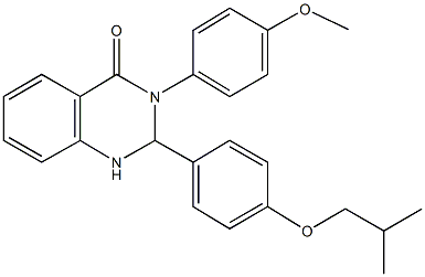2-(4-isobutoxyphenyl)-3-(4-methoxyphenyl)-2,3-dihydro-4(1H)-quinazolinone 구조식 이미지